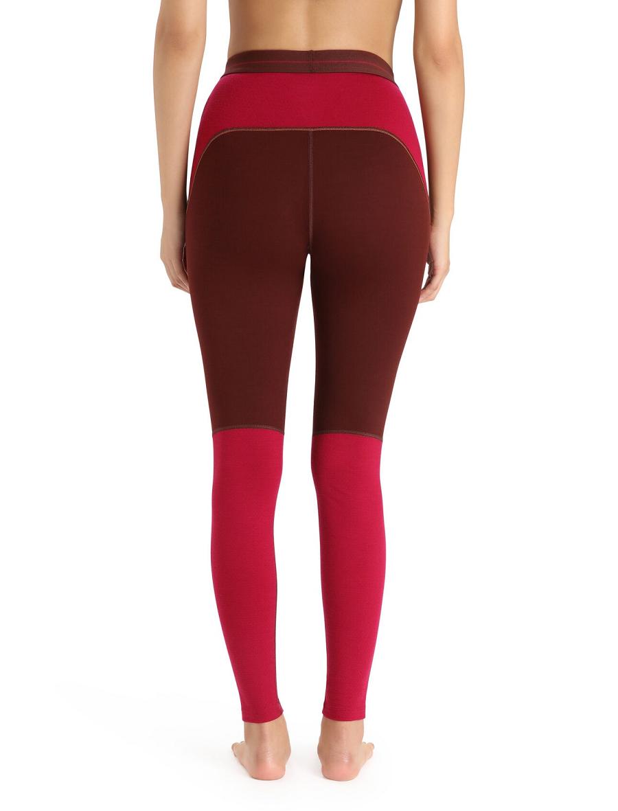 Espresso / Cherry Icebreaker Merino 260 ZoneKnit™ Women's Leggings | AU 1546RVDW